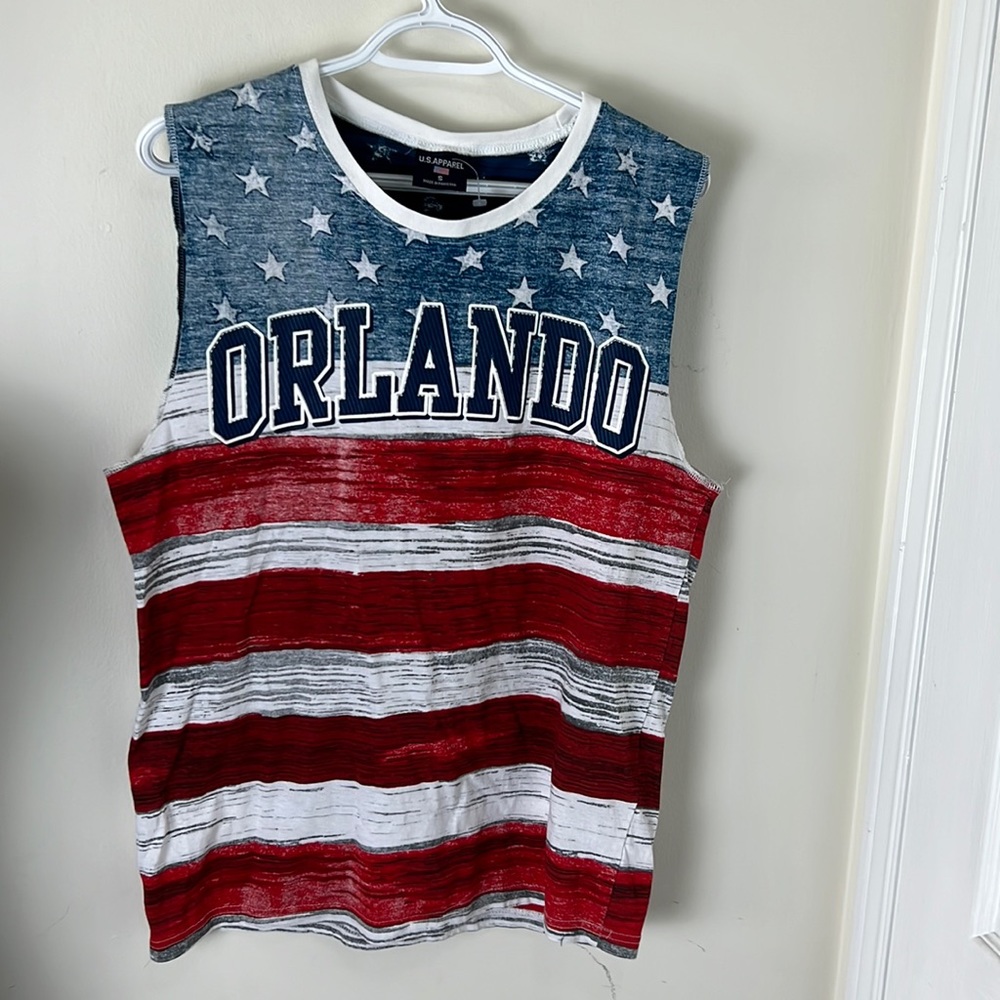 US Apparel Orlando Spellout Men Tank Top Size Small